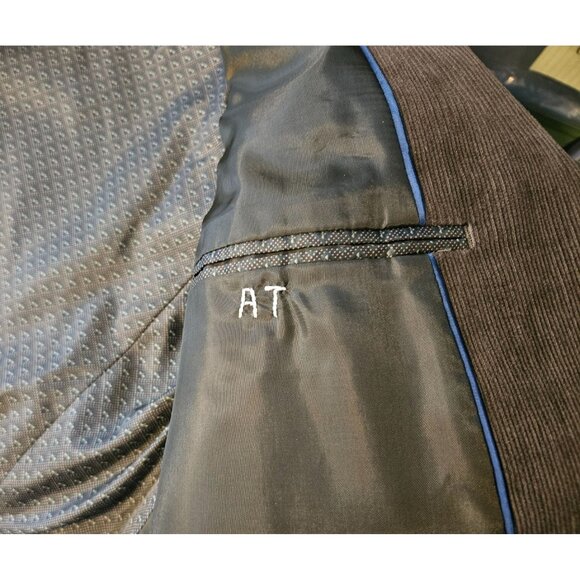 Tasso Elba Corduroy Elbow Patch Lined Refined Sportcoat Jacket Men L 42-44 - Picture 9 of 9